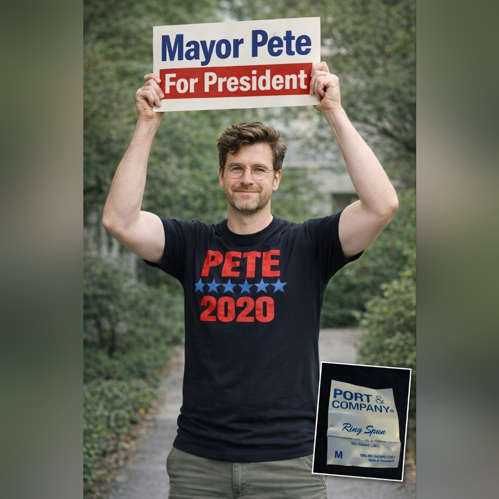 🌈 🇺🇲 Mayor Pete Buttigieg 2020 T Shirt Medium - Picture 3 of 3